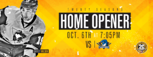 Read more about the article PENGUINS BEGIN 20TH SEASON AT HOME ON OCT. 6