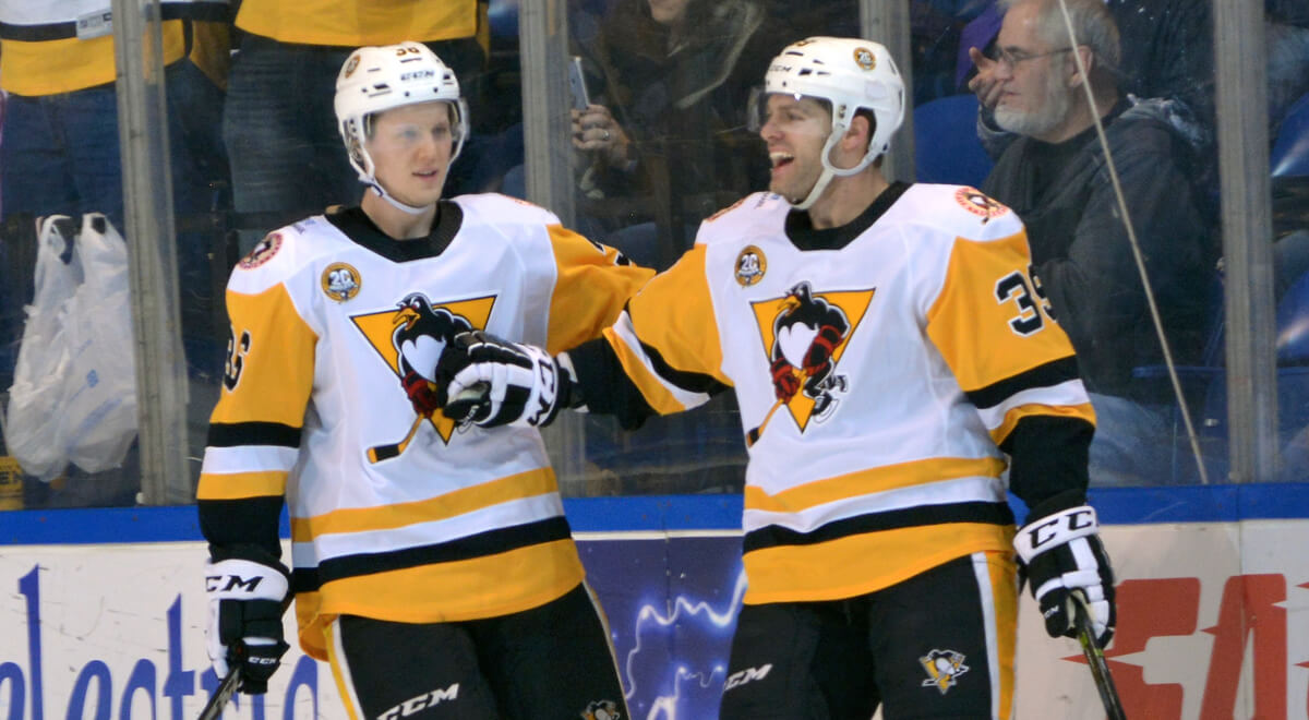 Read more about the article HAGGERTY HAT TRICK LEADS PENGUINS OVER PHANTOMS