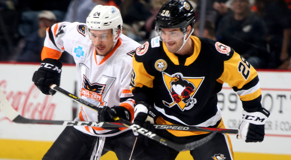 Read more about the article PENGUINS ERUPT FOR 7-3 WIN AT LEHIGH VALLEY