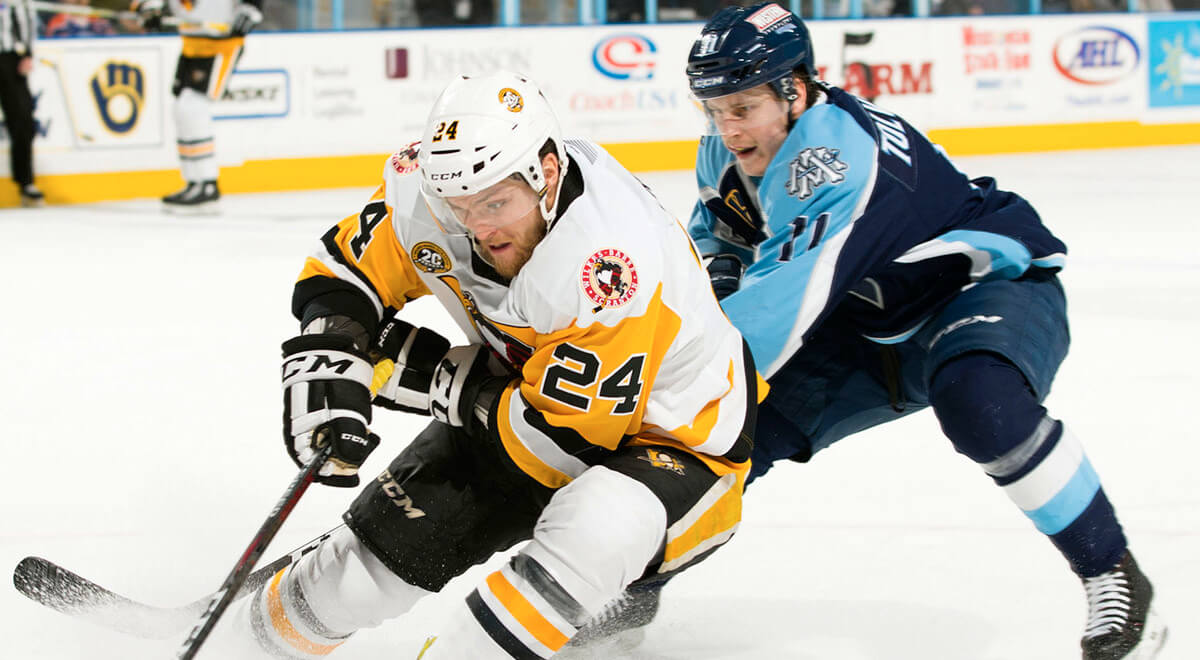 Read more about the article PENGUINS DEFEAT ADMIRALS, 5-2