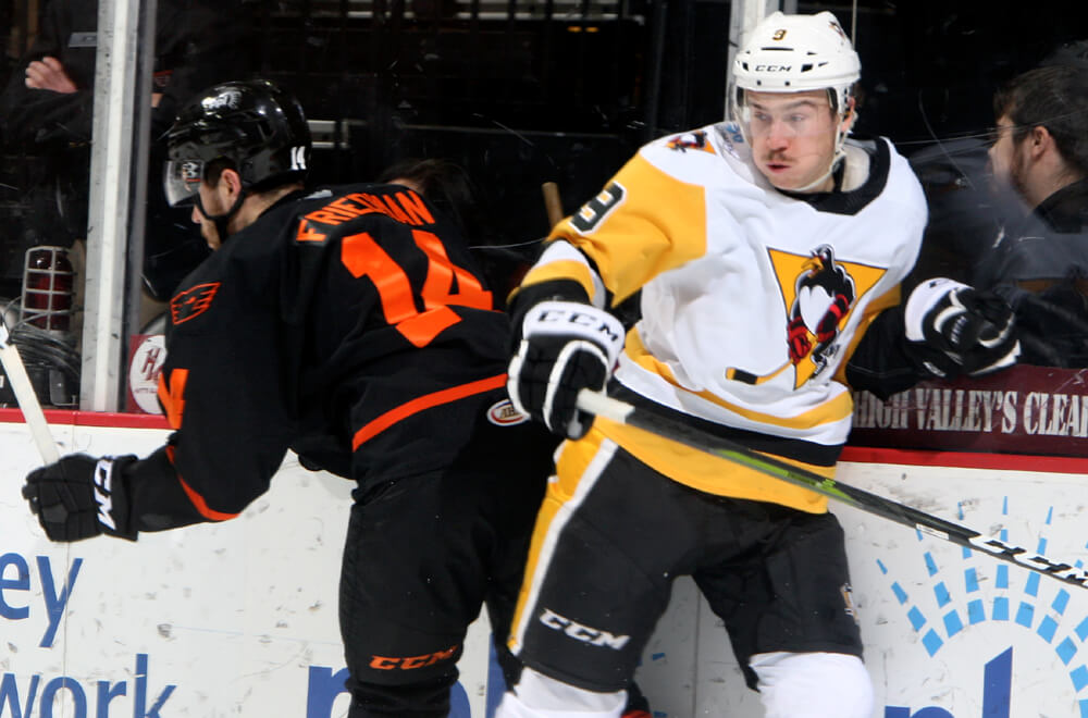 Read more about the article PENGUINS ERASE FIVE-GOAL DEFICIT, LOSE IN OVERTIME, 6-5