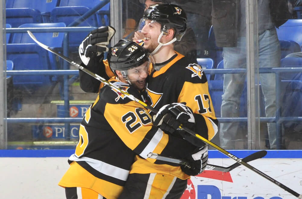 Read more about the article ANGELLO’S HAT TRICK POWERS PENGUINS TO 4-2 VICTORY