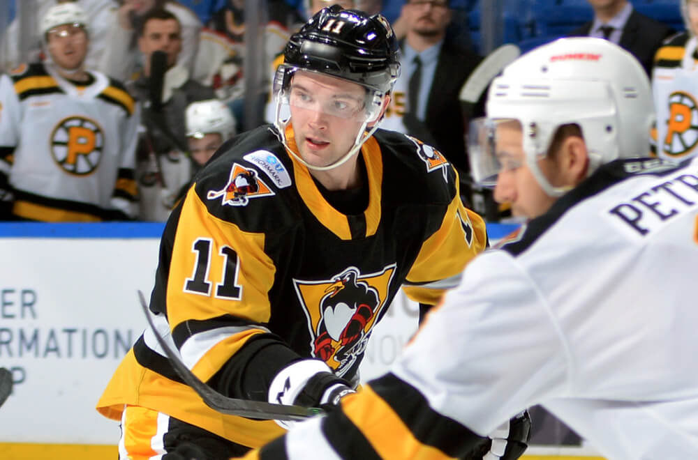 Read more about the article BARBER SCORES, BUT PENGUINS LOSE TO BRUINS