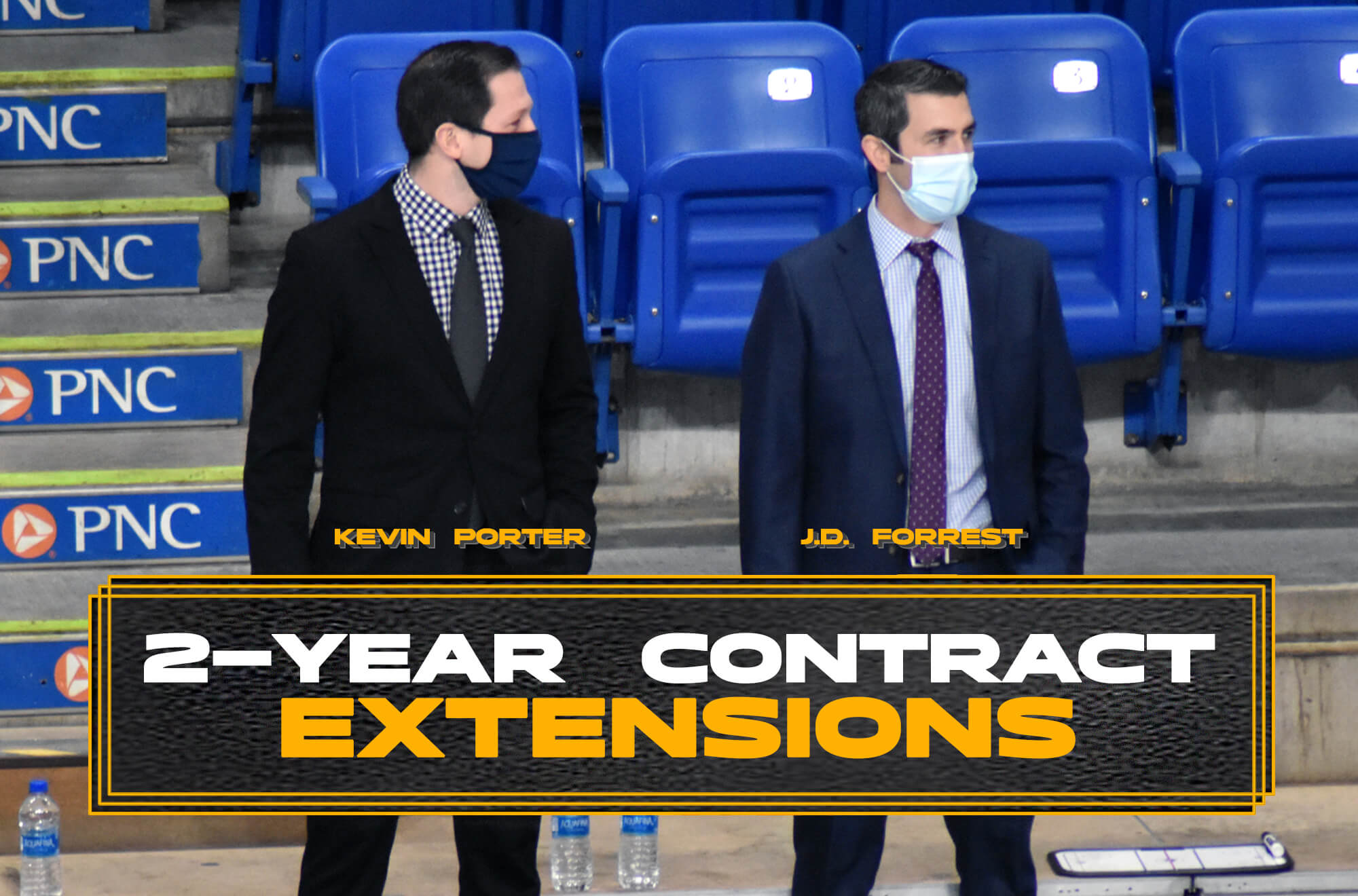 Read more about the article PENGUINS COACHES J.D. FORREST, KEVIN PORTER SIGN EXTENSIONS