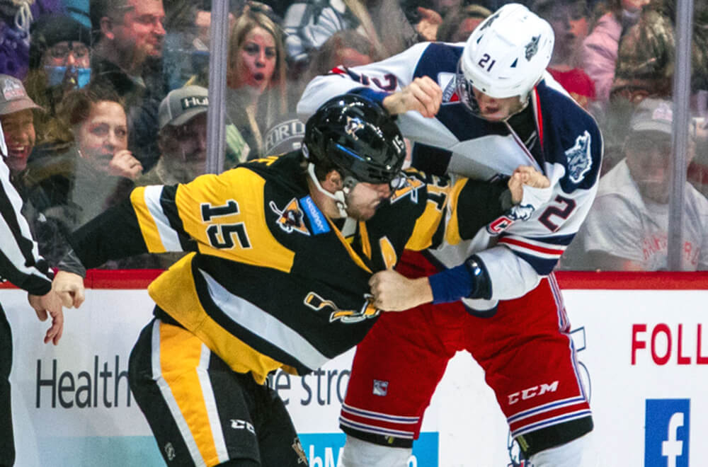 Read more about the article PENGUINS’ COMEBACK FOILED IN 4-3 LOSS AT HARTFORD