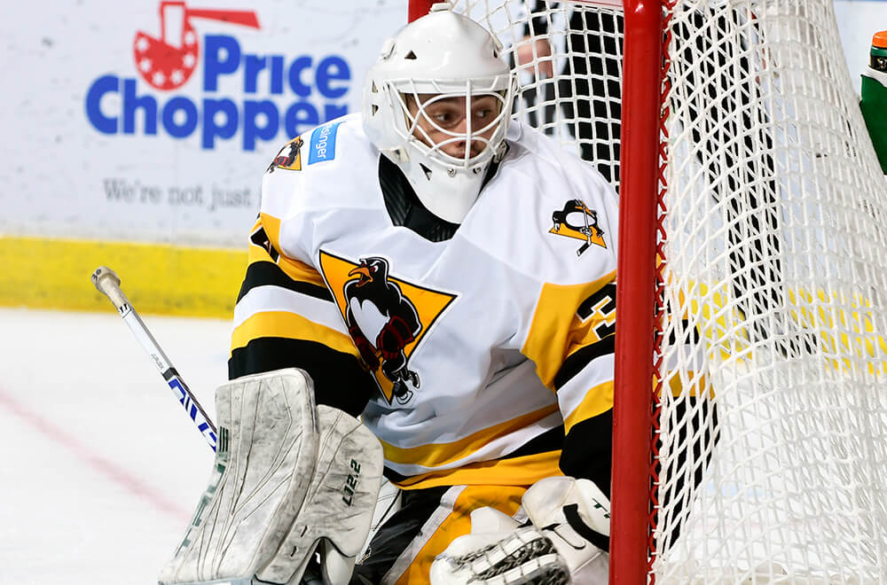 Read more about the article PENGUINS BLANK T-BIRDS, 6-0, AS JURUSIK POSTS SHUTOUT IN AHL DEBUT