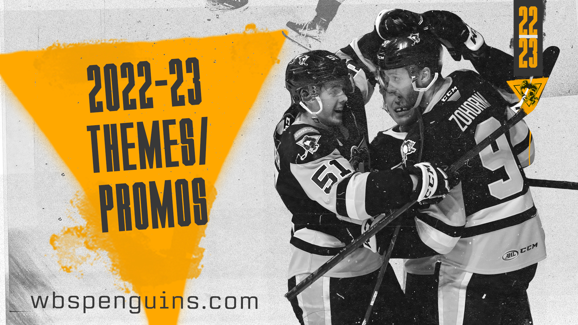 promotional WBS penguins image of two players celebrating on the court.