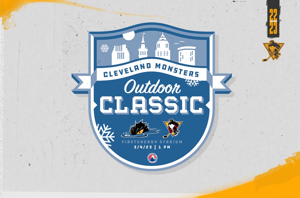 Read more about the article PENGUINS TO PLAY IN CLEVELAND MONSTERS OUTDOOR CLASSIC ON MAR. 4