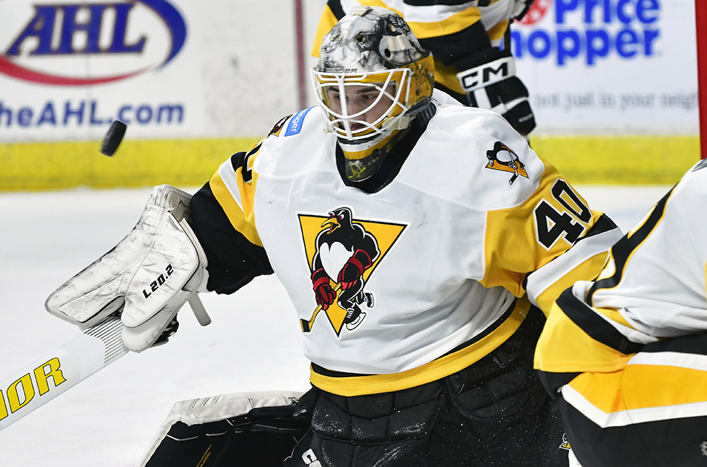 Read more about the article HOT START, HOT GOALTENDING FUEL PENGUINS PAST ROCKET, 2-1