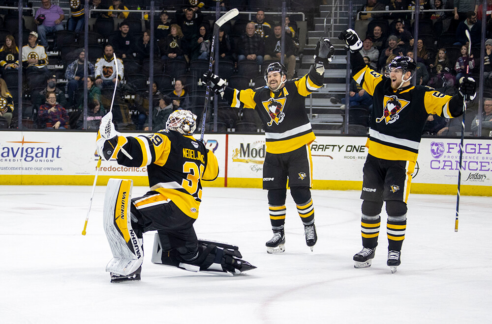 Read more about the article NEDELJKOVIC GOALIE GOAL CAPS PENGUINS 4-2 WIN