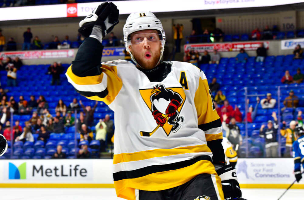 NYLANDER NABS TWO AS PENGUINS TROUNCE MONSTERS, 5-3