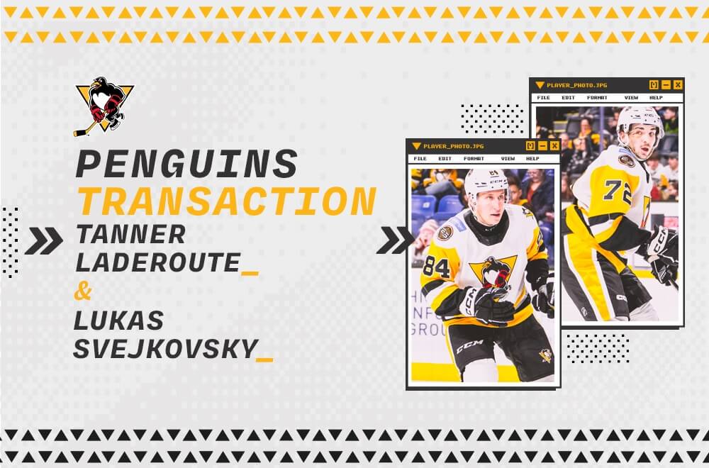 Lukas Svejkovsky has been reassigned by Pittsburgh from Wilkes-Barre/Scranton to Wheeling. Tanner Laderoute has been released from his PTO.