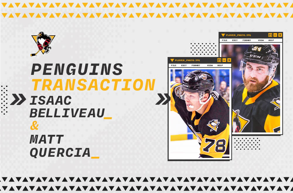 BELLIVEAU REASSIGNED TO PENGUINS, QUERCIA SIGNS PTO