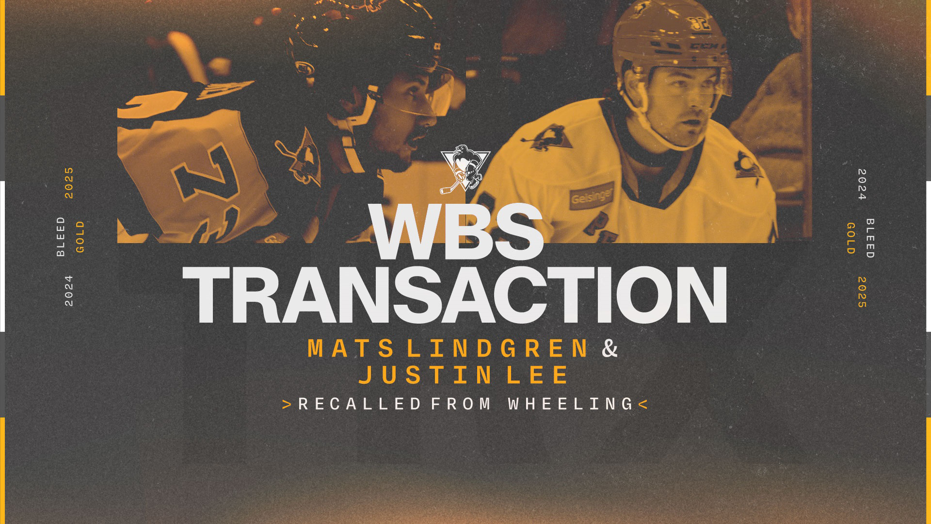 PENGUINS RECALL DEFENSEMEN JUSTIN LEE & MATS LINDGREN