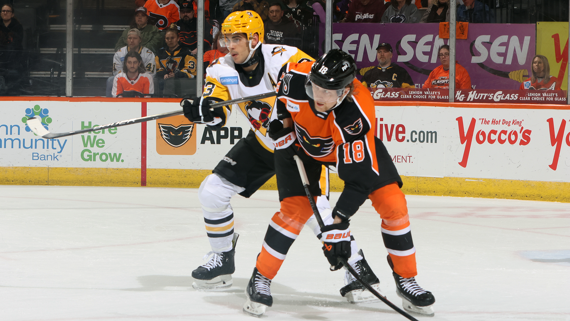 PENGUINS LOSE GAME 2 IN LEHIGH VALLEY, 3-2