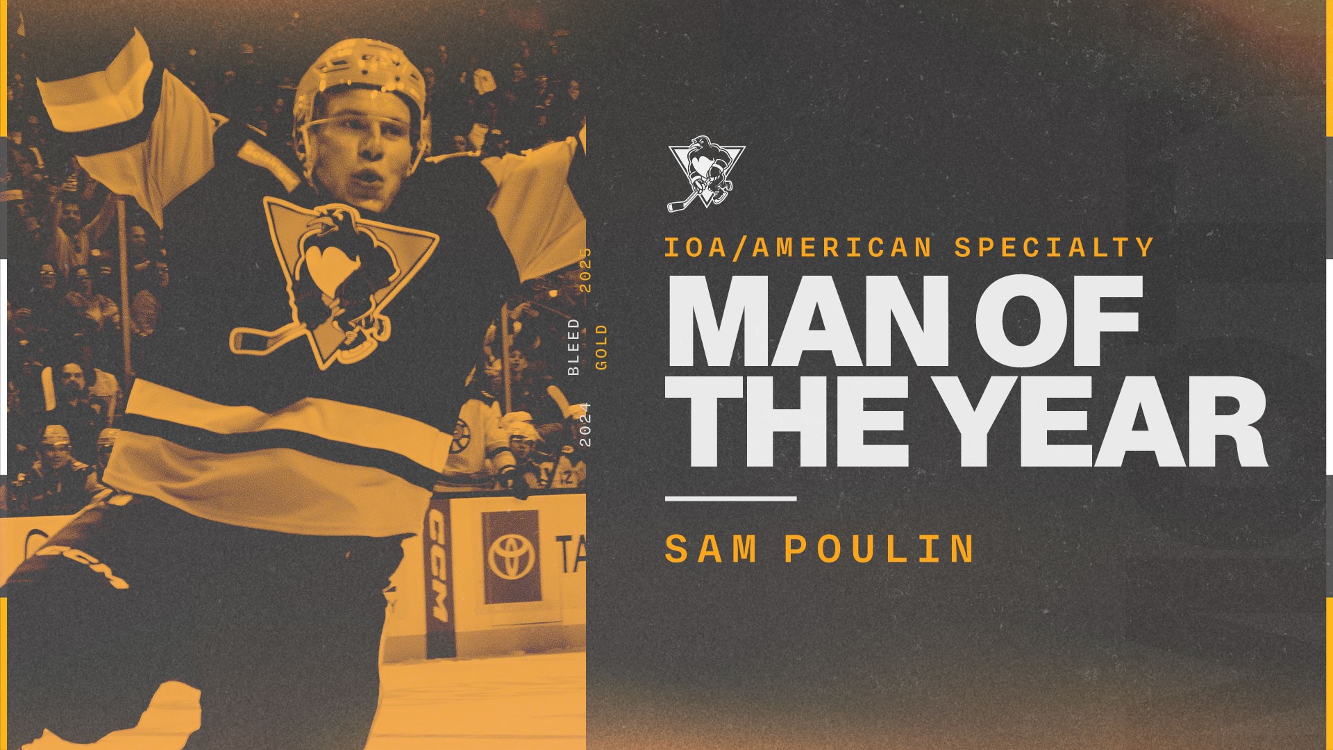 SAM POULIN NAMED PENGUINS’ IOA/AMERICAN SPECIALTY MAN OF THE YEAR