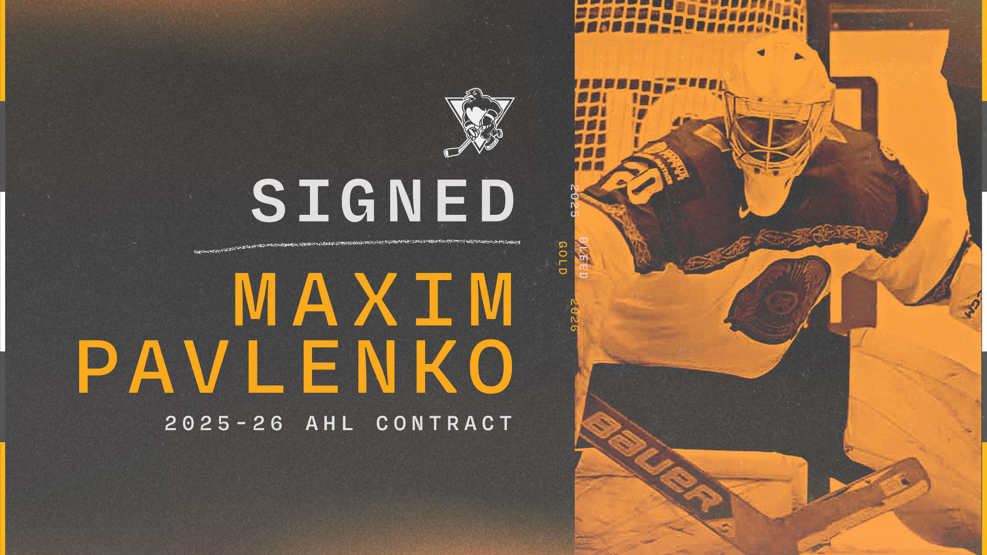 PENGUINS SIGN GOALTENDER MAXIM PAVLENKO