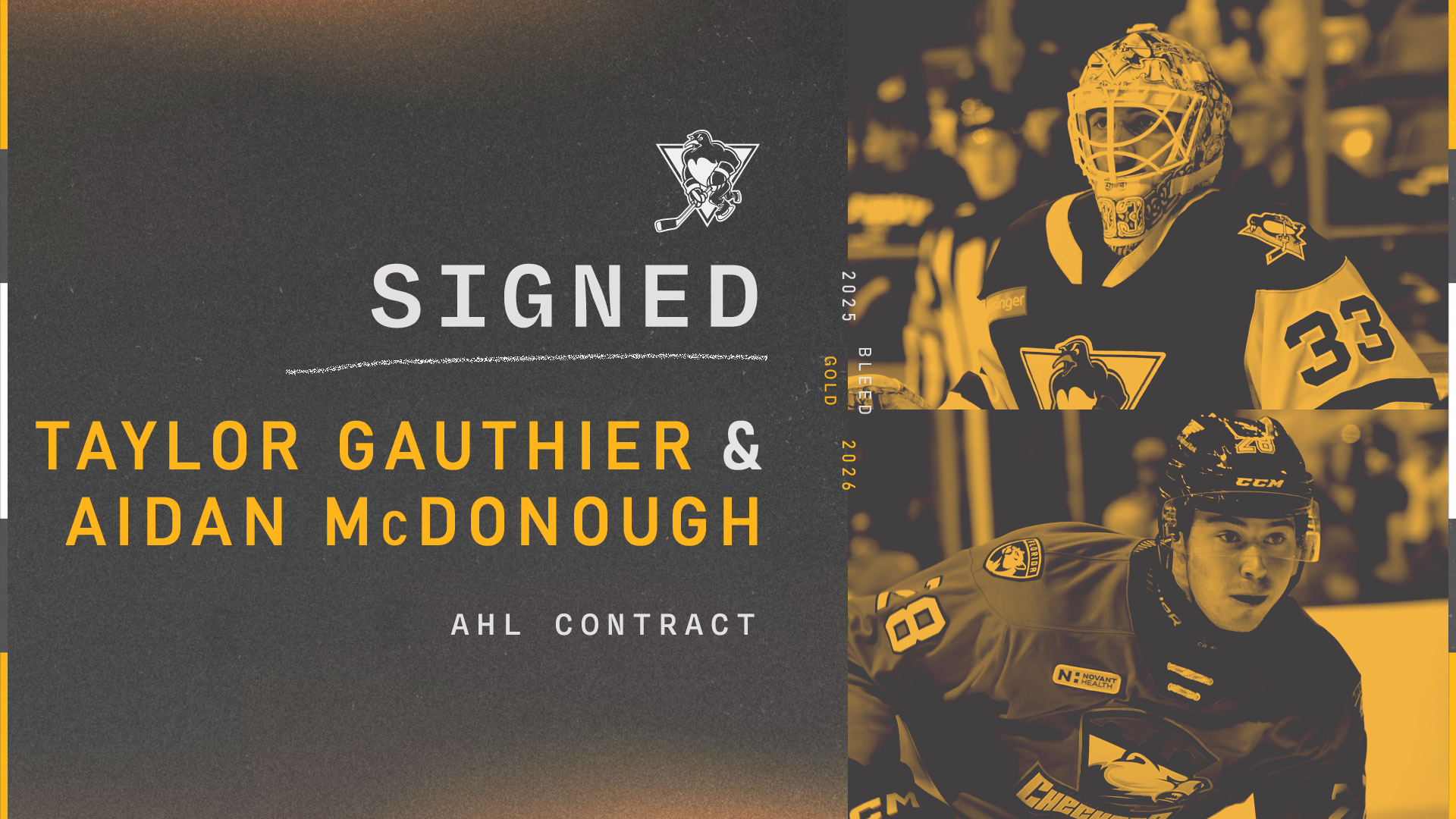 PENGUINS SIGN TAYLOR GAUTHIER & AIDAN McDONOUGH