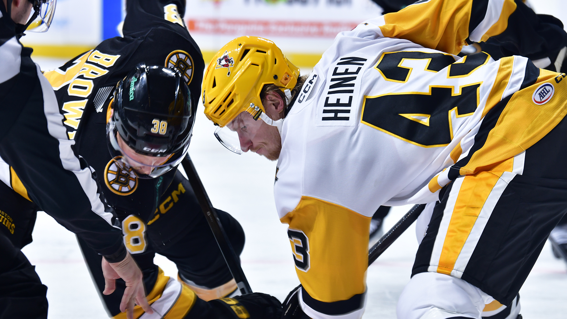 PENGUINS HANDED FIRST LOSS BY P-BRUINS, 3-1