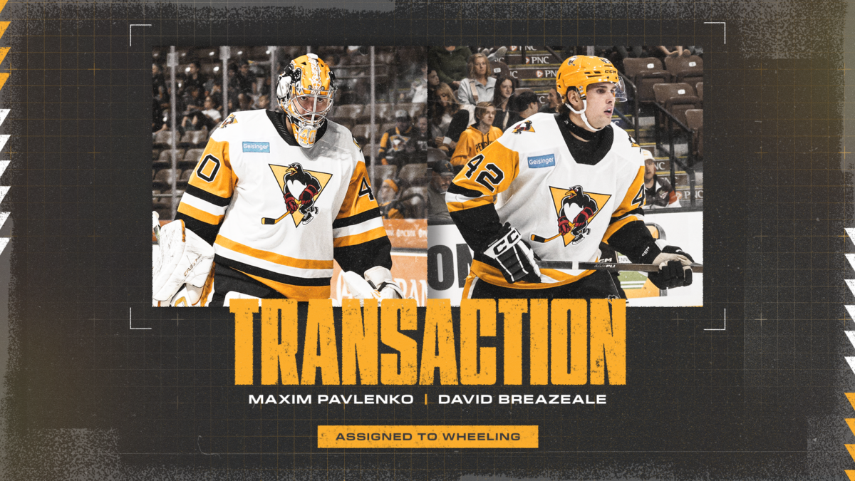 PENGUINS ASSIGN BREAZEALE, PAVLENKO TO WHEELING | WBS Penguins