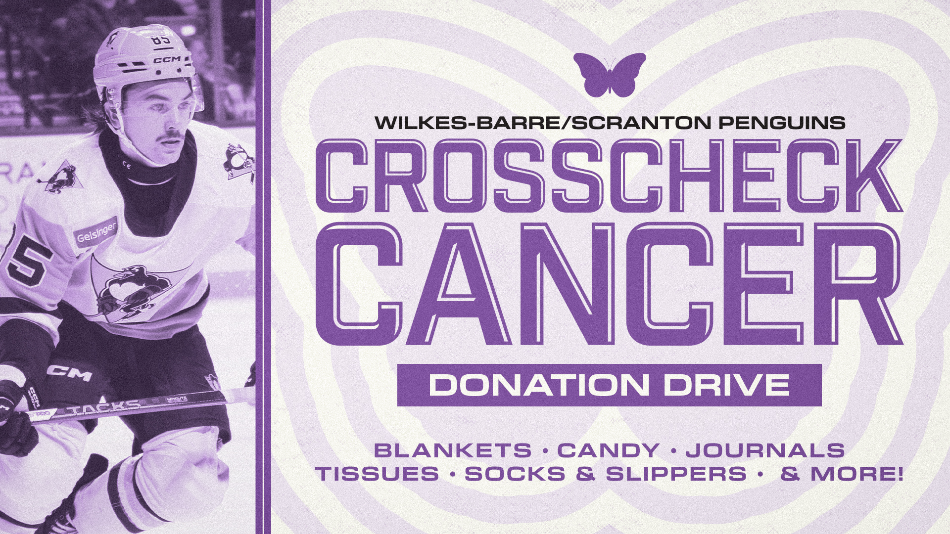 PENGUINS HOLDING DONATION DRIVE ON CROSSCHECK CANCER NIGHT