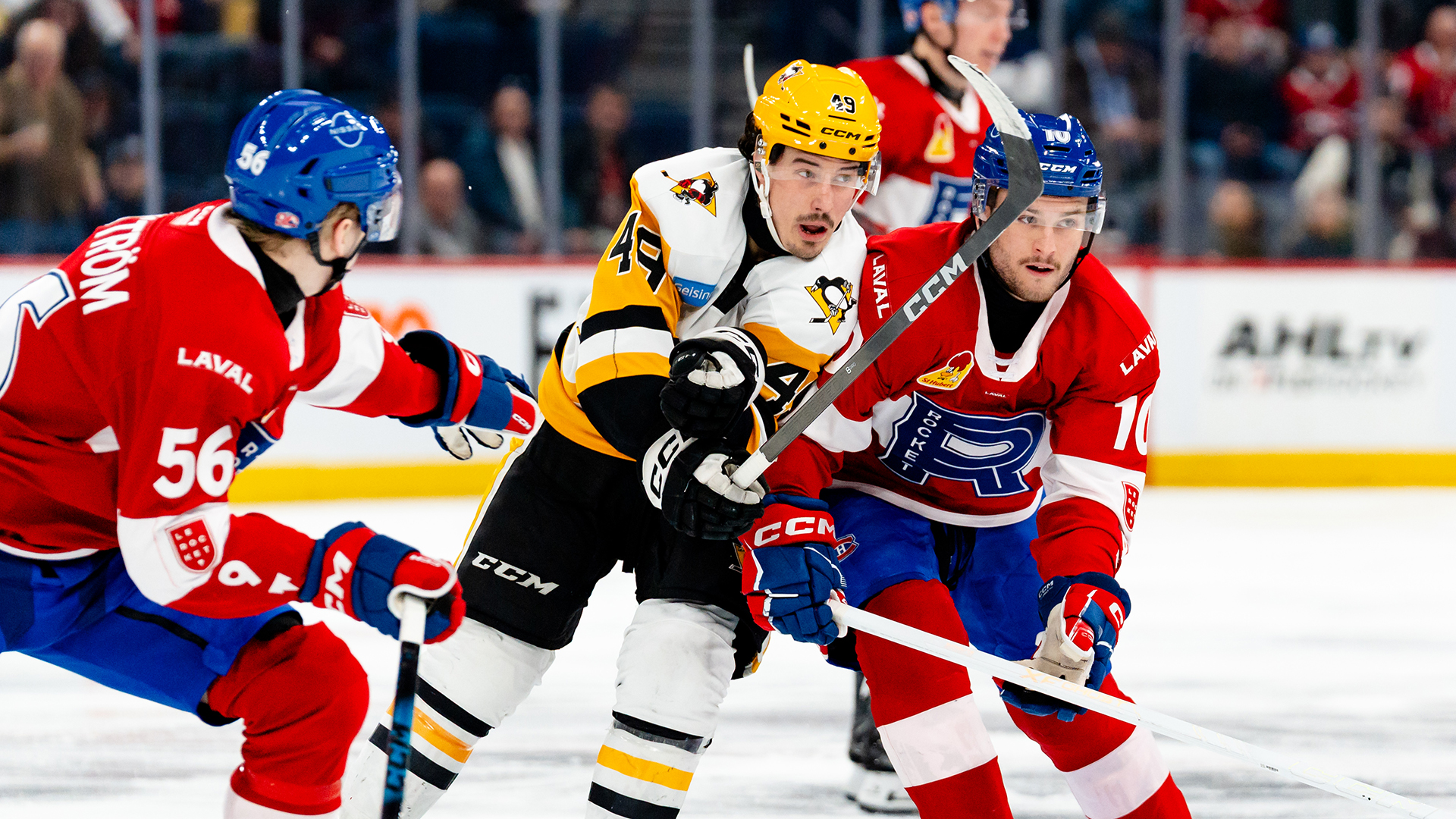 PENGUINS OPEN ROAD TRIP WITH 5-1 LOSS AT LAVAL