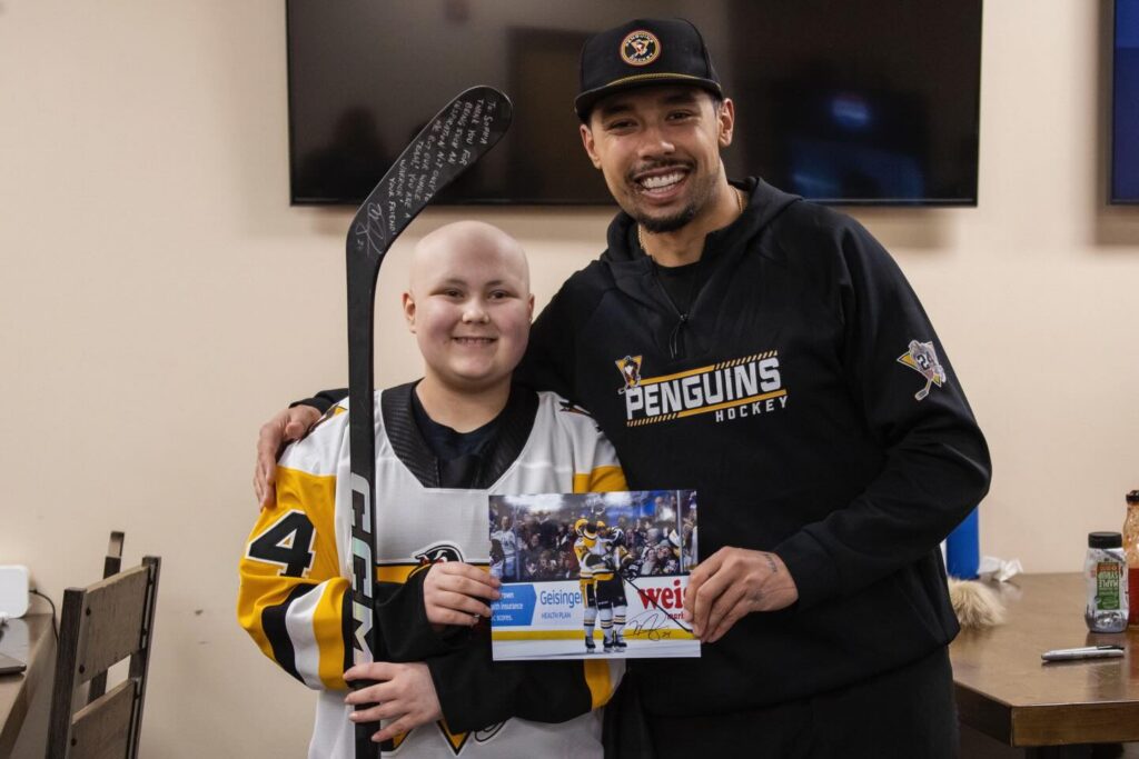 Sophia Comes to Practice with the WBS Penguins