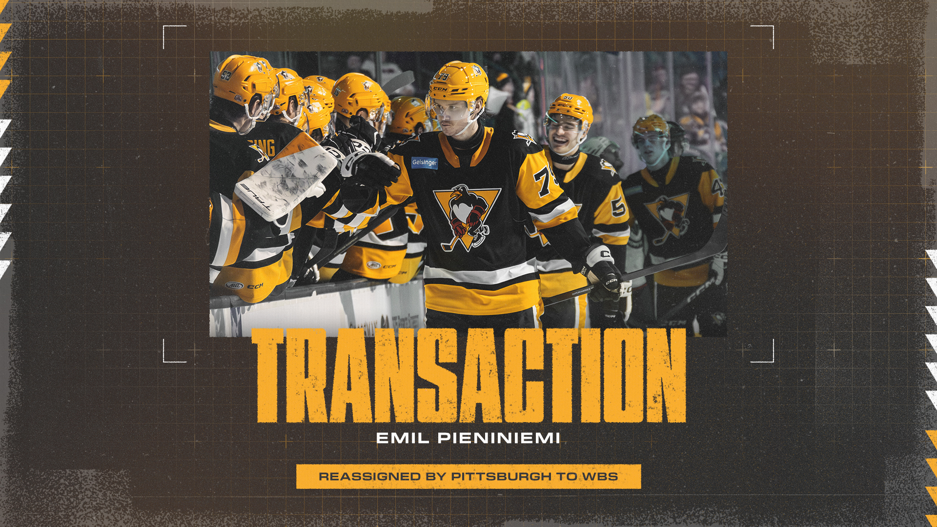 EMIL PIENINIEMI REASSIGNED TO PENGUINS